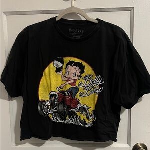 Betty Boop Black Tee with Red and Yellow Design